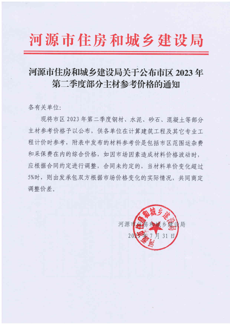 河源市住房和城鄉建設局關于公布市區2023年第二季度部分主材參考價格的通知_1.png